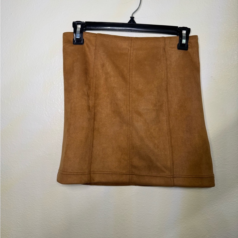 Shinestar Tan Mini Pencil Skirt for Casual Wear
